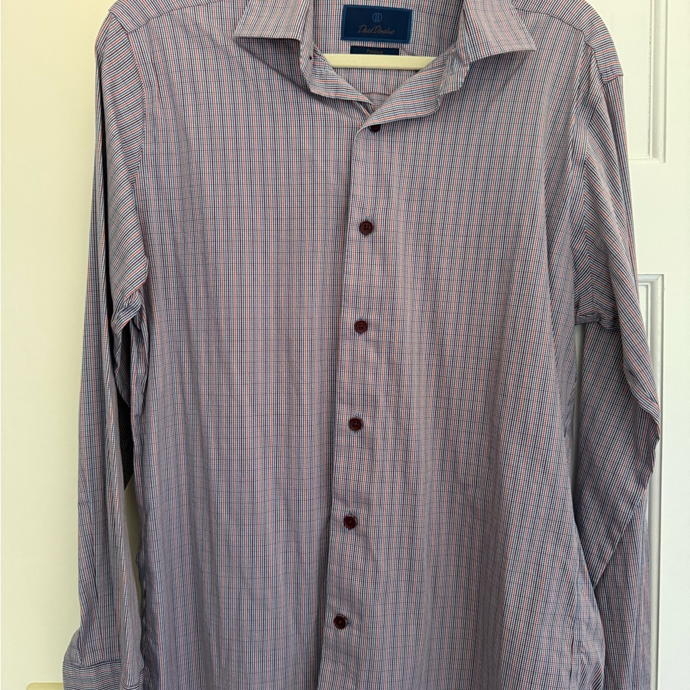 David Donahue Men's Striped Button-Up Shirt